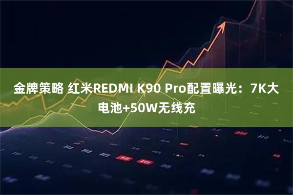 金牌策略 红米REDMI K90 Pro配置曝光：7K大电池+50W无线充